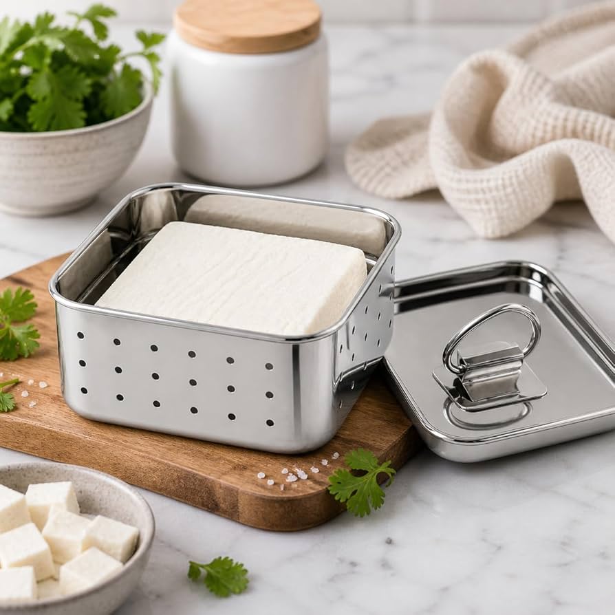 Premium Stainless Steel Paneer Maker Kit – Fresh Homemade Paneer, Tofu & Cheese Press