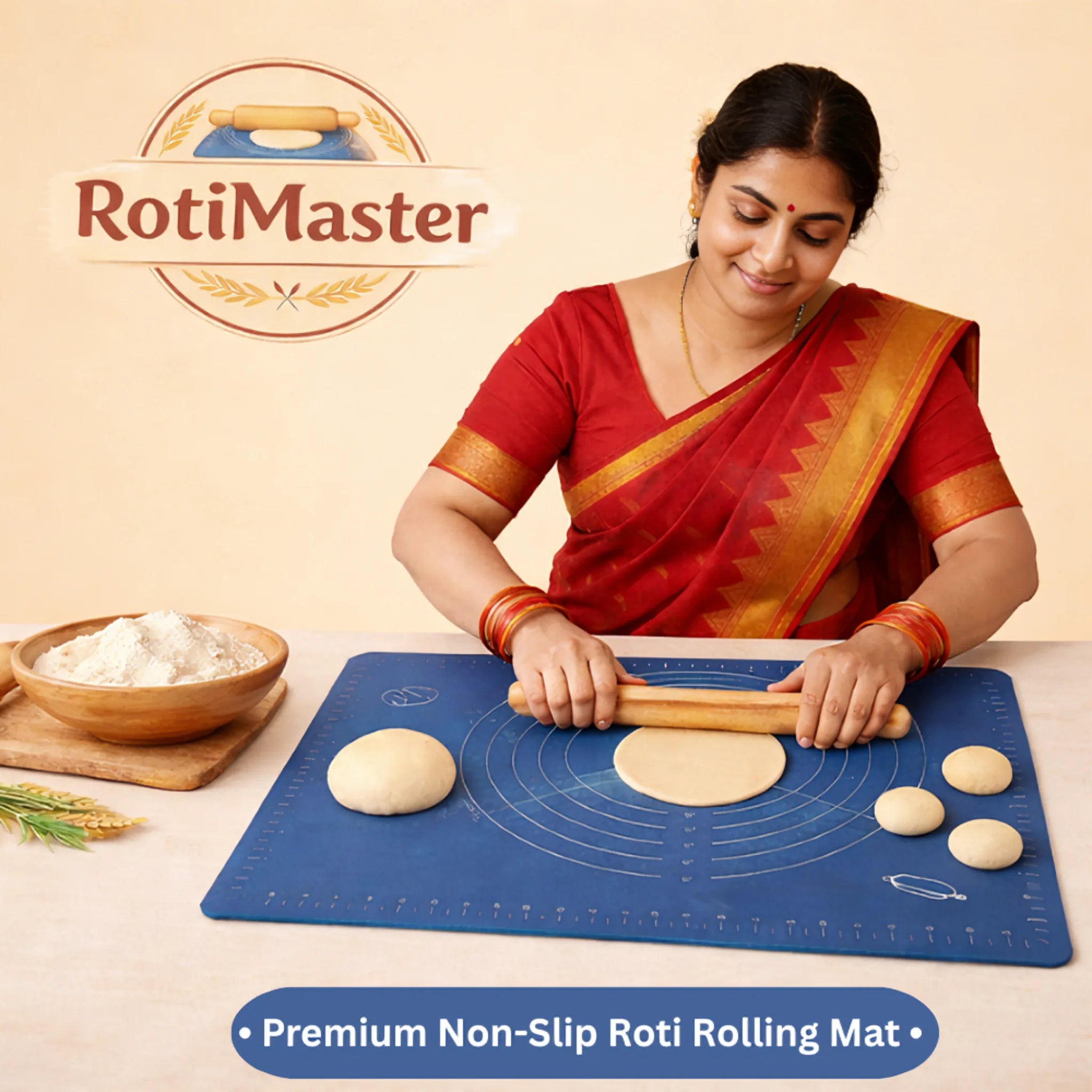 🫓 RotiMaster Premium Non-Slip Silicone Roti Rolling Mat – Wittikart