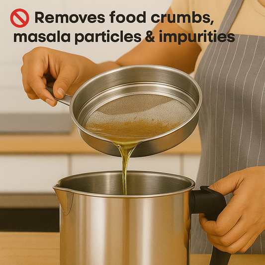 🛢️ Premium Stainless Steel Oil Filter Pot – Keep Your Kitchen Oil Fresh & Pure!